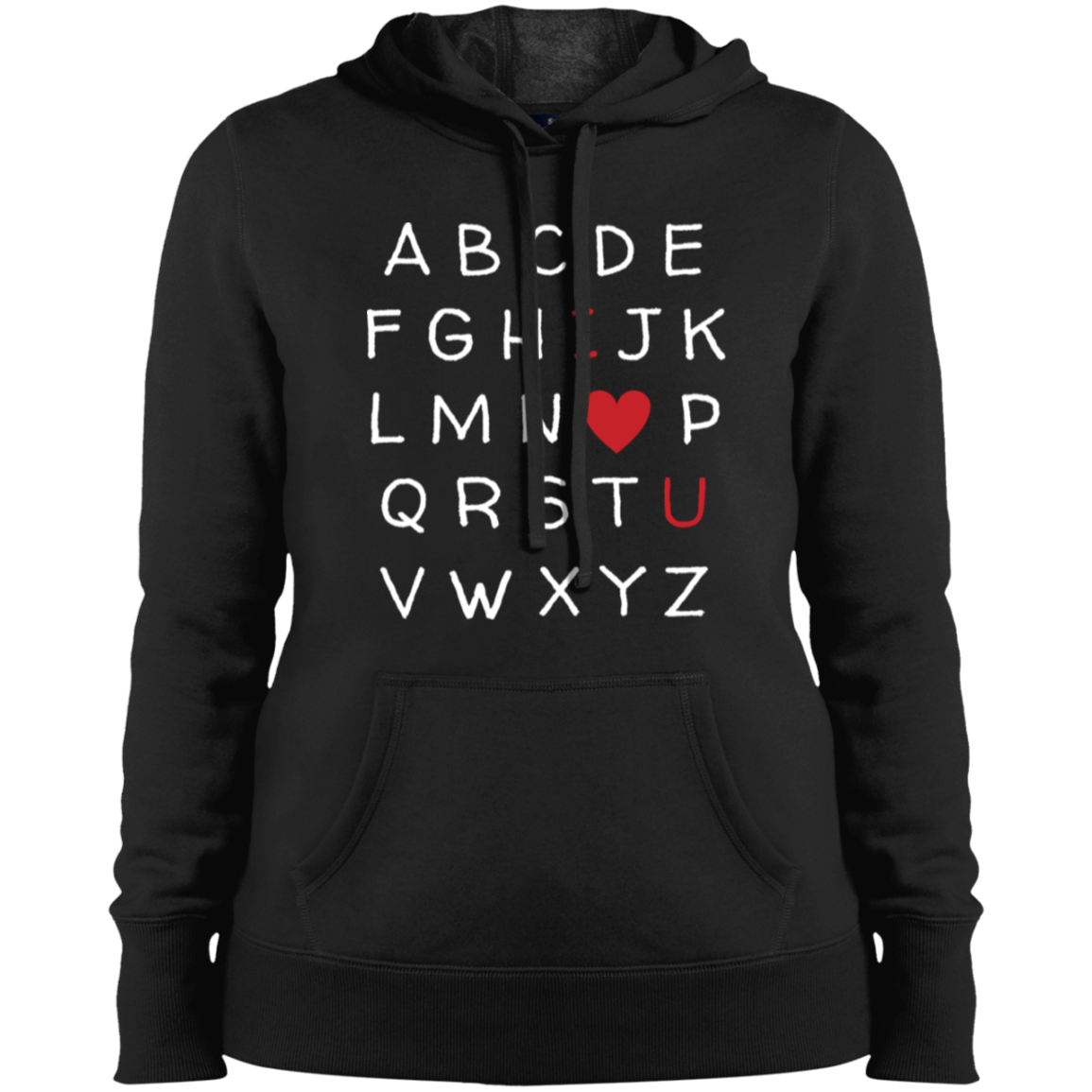 Ladies' Pullover 'I Love You' Hooded Sweatshirt