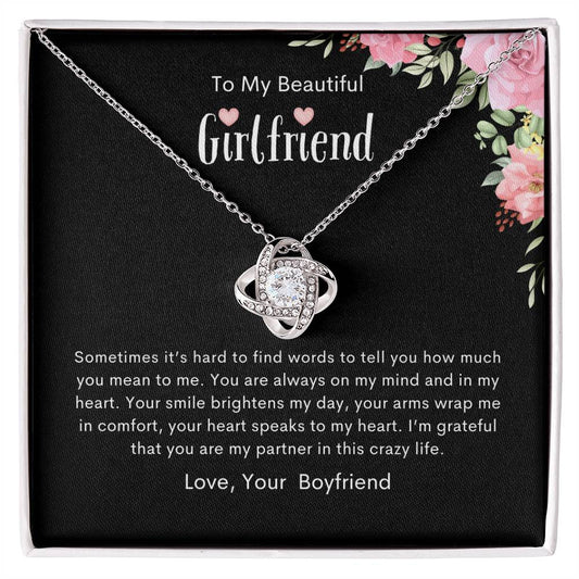 To My Girlfriend Love Knot Necklace